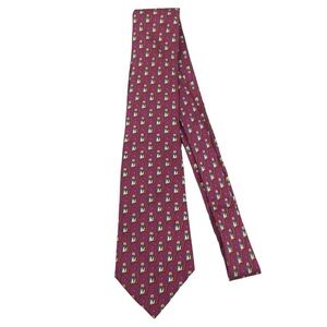 Hermes Red and Yellow Patterned Tie